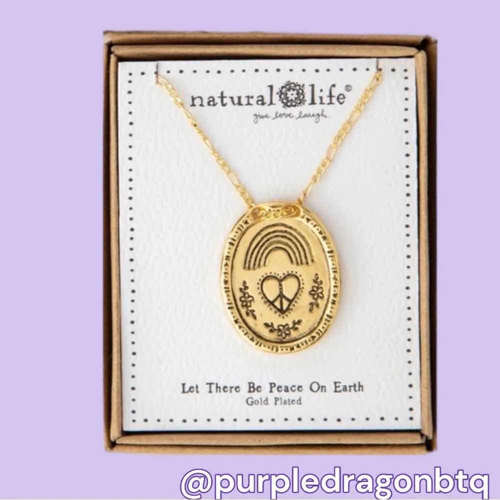🆕 NWT/IN BOX TOKEN CHARM “LET THERE BE PEACE… “ NECKLACE